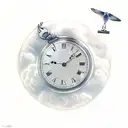 Pocket Watch, clouds, birds tattoo design idea