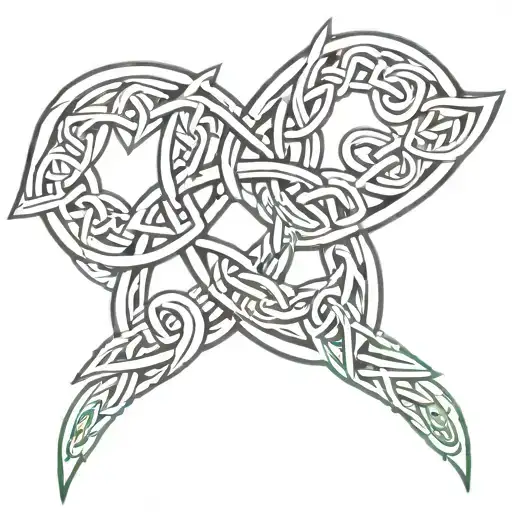 Create tattoo art using Celtic healing knot  as source for shape. Include multiple versions that incorp tattoo design idea