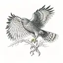 goshawk swooping tattoo design idea