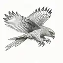 goshawk swooping tattoo design idea