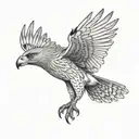 goshawk swooping tattoo design idea