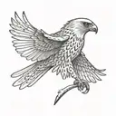 goshawk swooping tattoo design idea