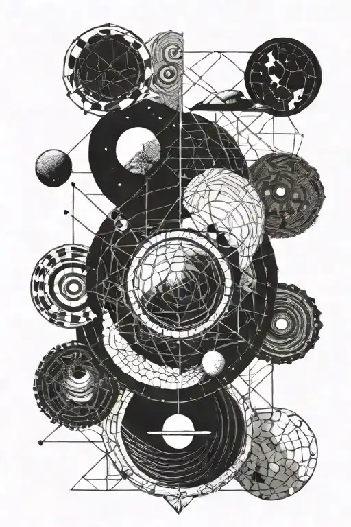 higher consciousness, emotology, planets orbiting tattoo design idea