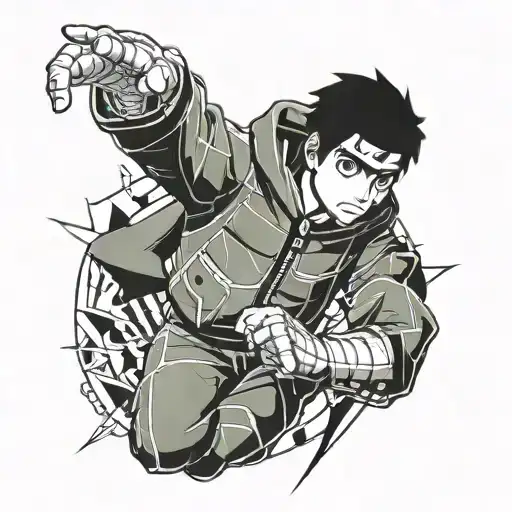 rock lee from naruto tattoo design idea