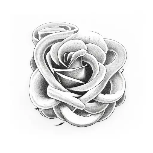 Snake with Roses tattoo design idea