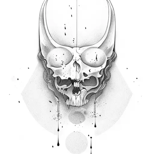 Dark beach tattoo design idea