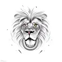 Lion eating snake  tattoo design idea