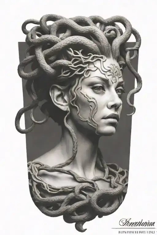 Medusa head tattoo design idea