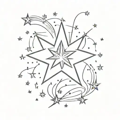 star with fireworks exploding tattoo design idea