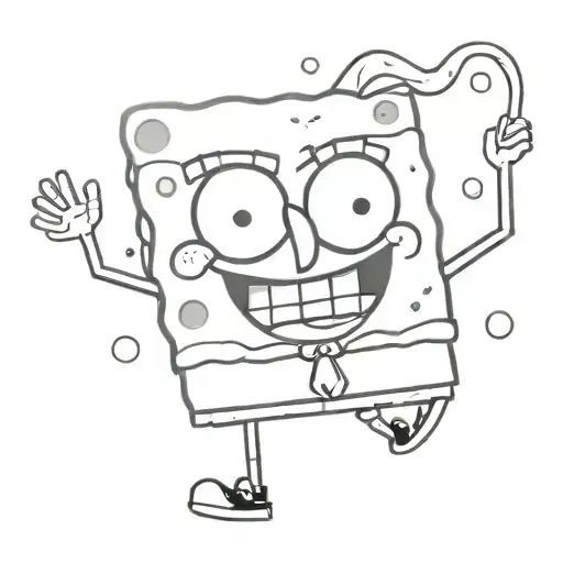 spongebob dressed as akatsuk tattoo design idea