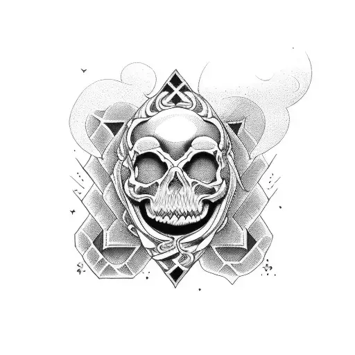 Memento Mori inscription with hourglass tattoo design idea