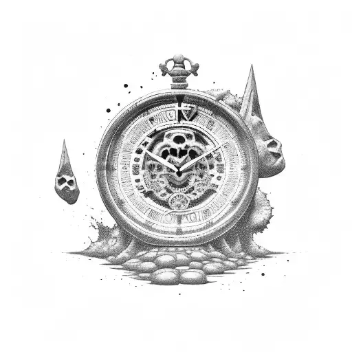 Memento Mori inscription with sand clock tattoo design idea