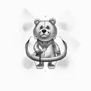 teddy with libra sign tattoo design idea