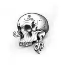 cherry with skulls tattoo design idea
