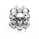 cherry with skulls tattoo design idea