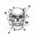 cherry with skulls tattoo design idea