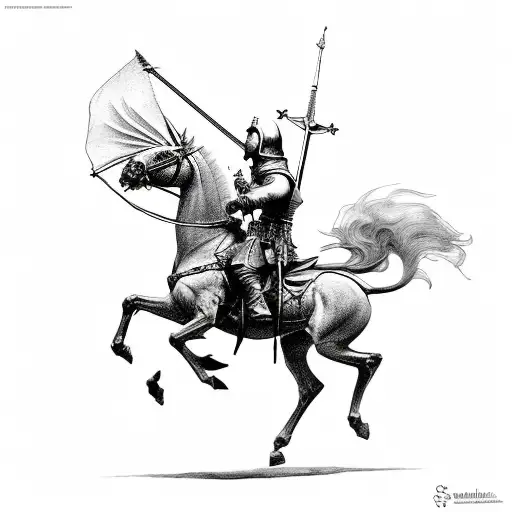 saint george killing tattoo design idea