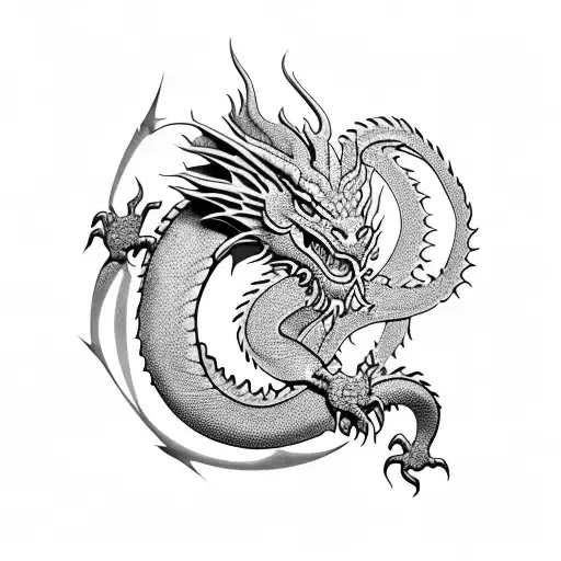 add the name mylo on the dragon tattoo design idea
