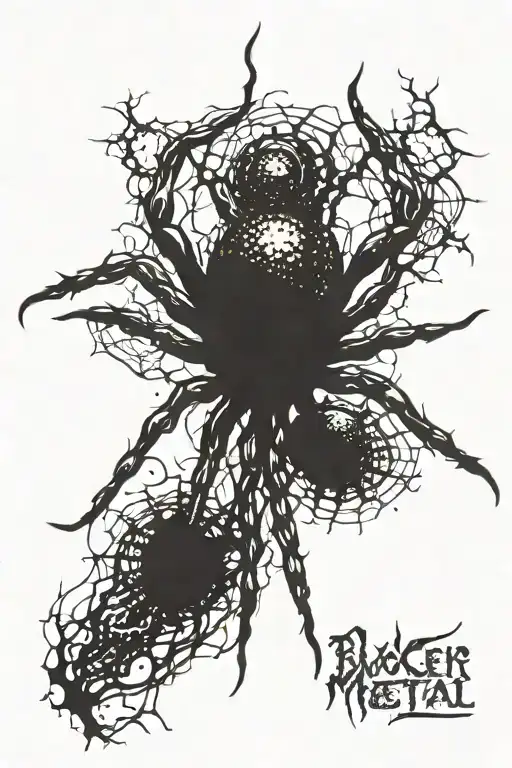 black metal spider tattoo design idea