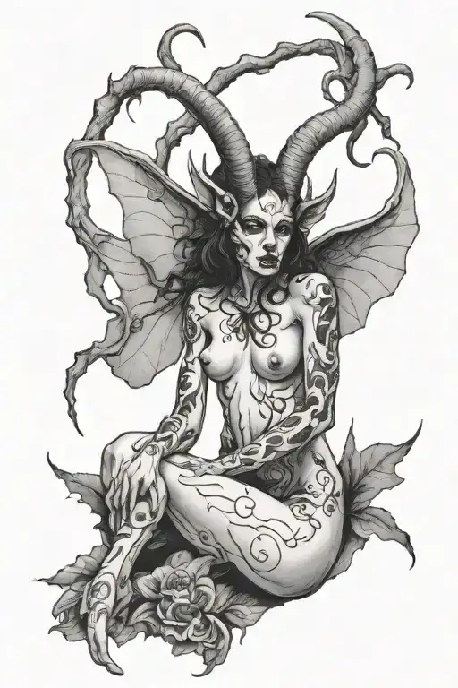 nude succubus tattoo design idea