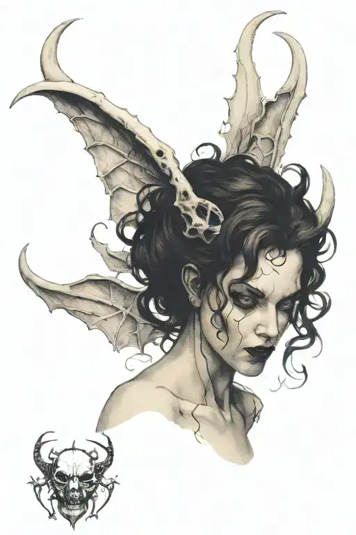 nude succubus tattoo design idea