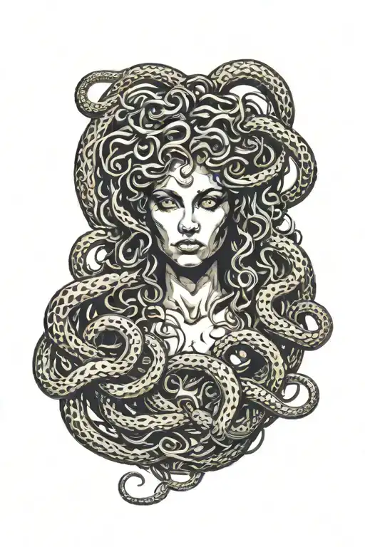 medusa with snakes tattoo design idea
