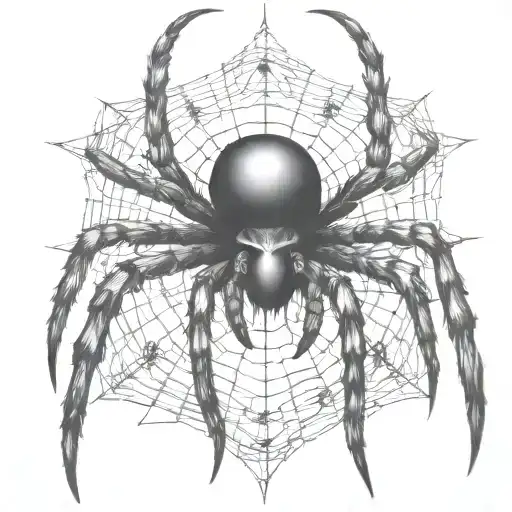 black metal spider tattoo design idea