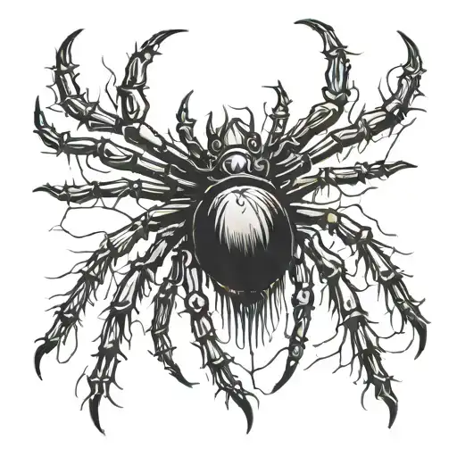 black metal spider tattoo design idea