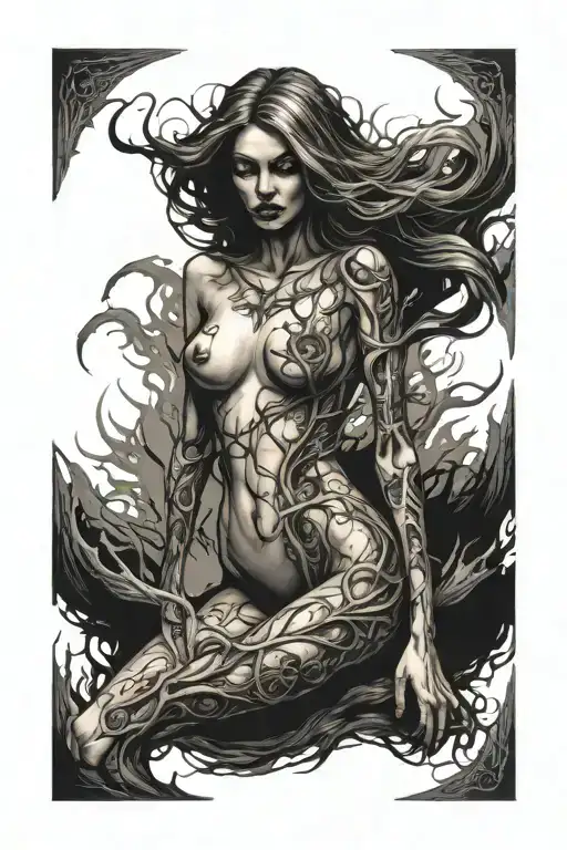 sexy nude banshee tattoo design idea