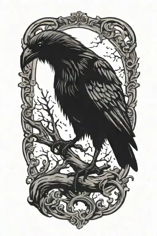 evil crow  tattoo design idea