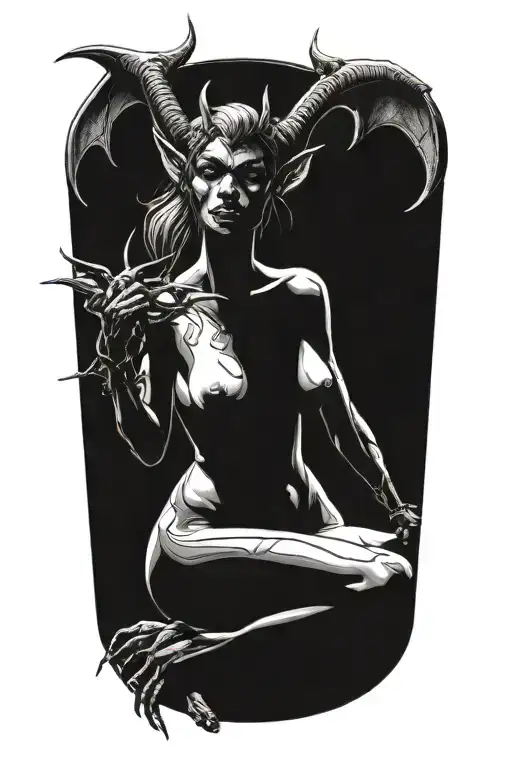 nude succubus tattoo design idea