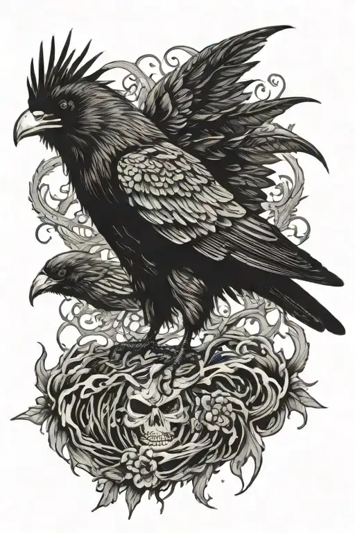 evil crow  tattoo design idea