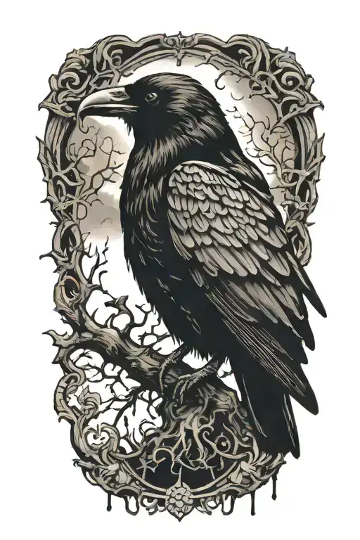 raven tattoo design idea