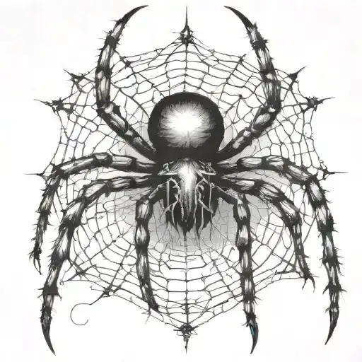 black metal spider tattoo design idea