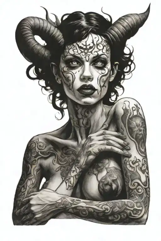 nude succubus tattoo design idea