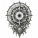 gothic black sun tattoo design idea