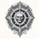 gothic black sun tattoo design idea