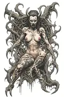 nude demon girl tattoo design idea