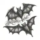 three small gothic bats tattoo design idea