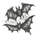 three small gothic bats tattoo design idea