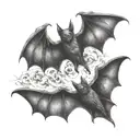 three small gothic bats tattoo design idea