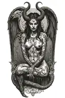 gothic nude succubus tattoo design idea