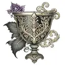 dark gothic chalice  tattoo design idea