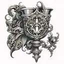dark gothic chalice  tattoo design idea