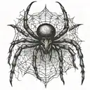 black metal spider tattoo design idea