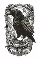 evil crow  tattoo design idea