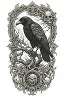 crow  tattoo design idea