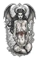 gothic nude succubus tattoo design idea