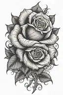 scary gothic rose  tattoo design idea