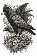 evil crow  tattoo design idea